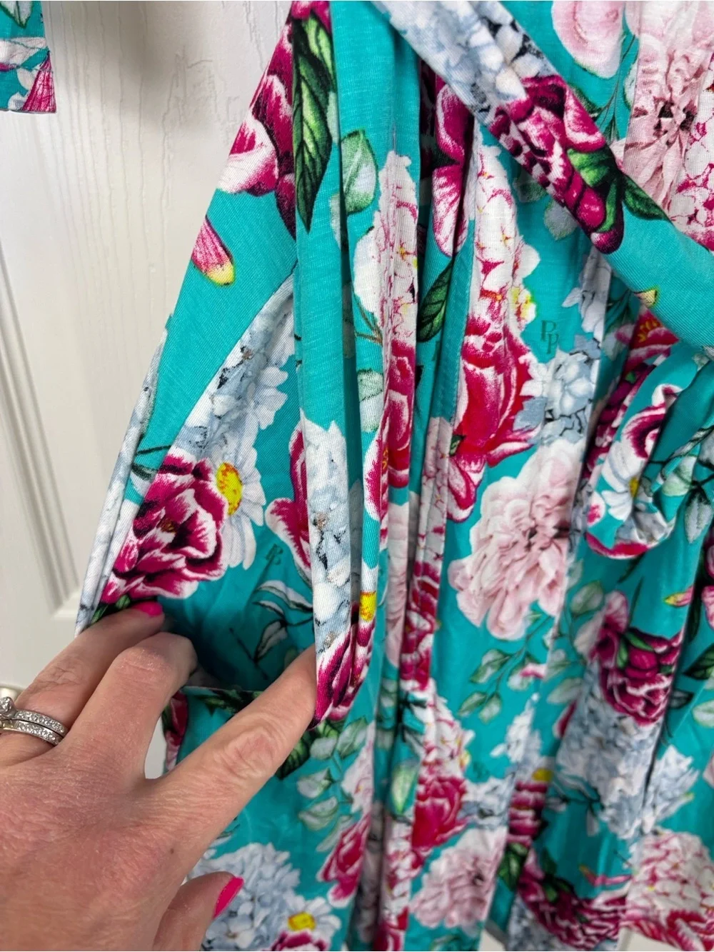 Posh Peanut Eloise blue floral robe sz sm